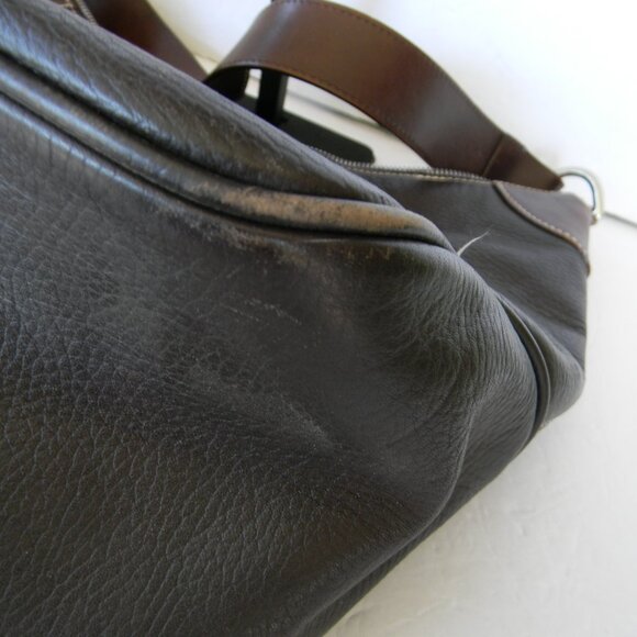 VINTAGE DOONEY & BOURKE BROWN PEBBLE LEATHER LARGE HOBO SHOULDER BAG - Picture 9 of 12